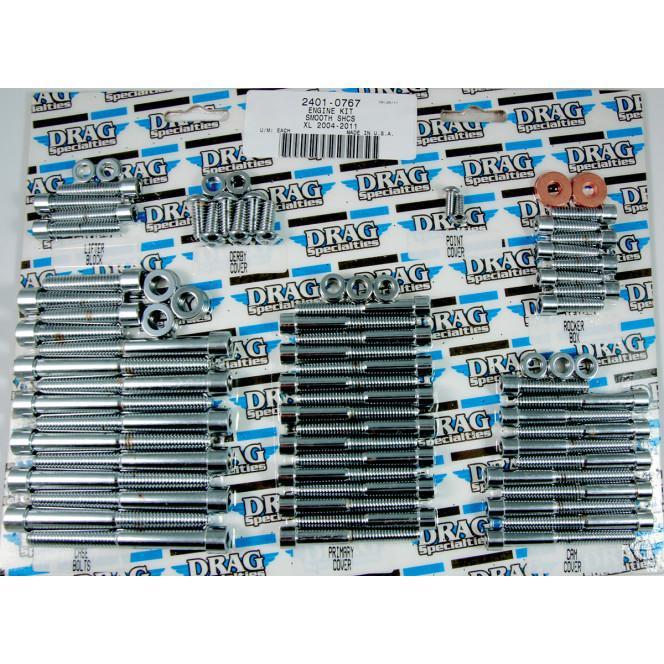 Drag specialties complete motor chrome socket-head bolt set - smooth  mk244s