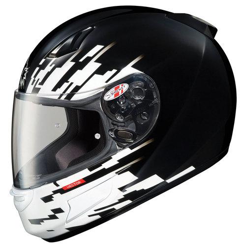 Joe rocket vector rkt-prime motorcycle helmet black, white medium