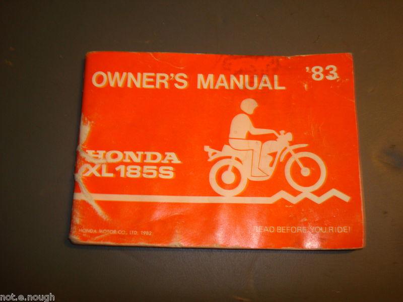 1983 original honda model xl185s owner manual