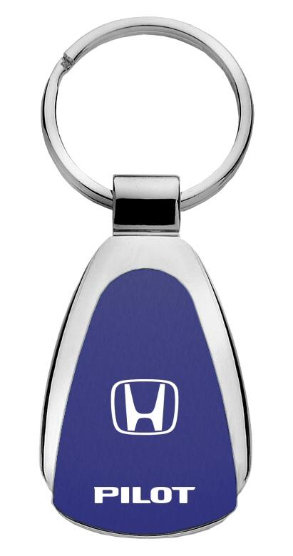 Honda pilot blue blue tear drop metal key chain ring tag key fob logo lanyard