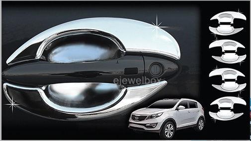 Chrome door bowl protector cover molding trim for 2011-2013 kia sportage r c-312