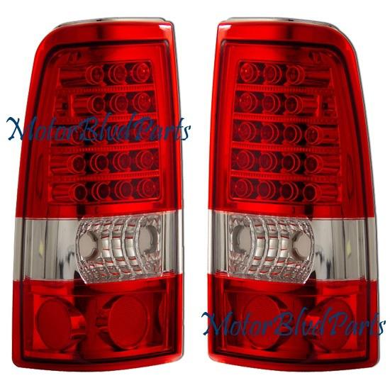 03-07 silverado led tail lights brake rear lamps pair