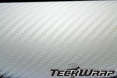 White 3d carbon fiber film with air drain car wrapping vinyl sheet 10' x 5' feet