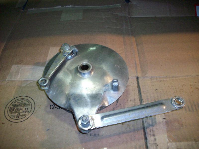 1970 suzuki t350 rebel ( mark 2 ) rear hub and brake assy with shoes   oem 