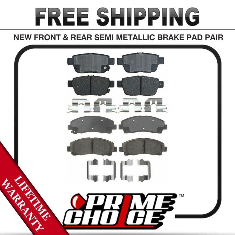 Complete set of front and rear premium brake pads with lifetime warranty