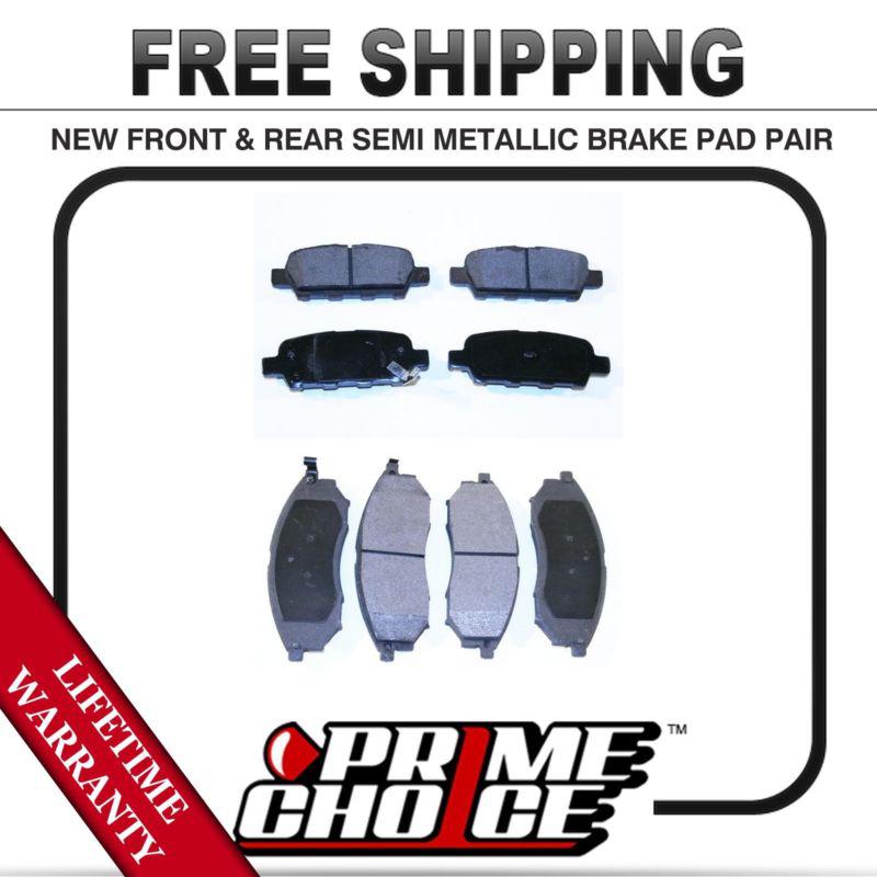 Complete set of front and rear premium brake pads with lifetime warranty