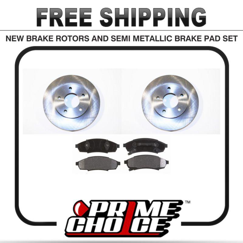 Premium front metallic brake pads and disc rotors complete kit left & right pair