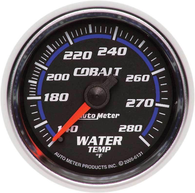 Auto meter cobalt series 2-1/16" 140º-280º full sweep mechanical water gauge