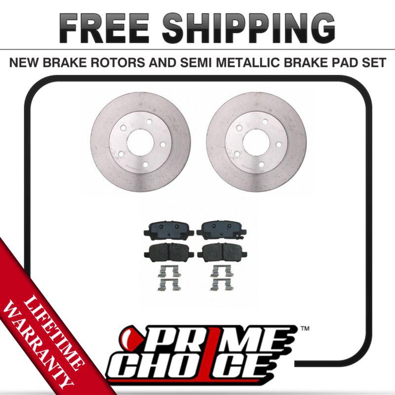 Rear kit (2) brake rotors and (1 set) premium brake pads with lifetime warranty