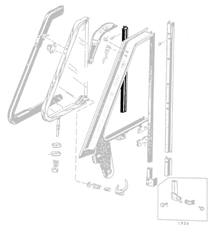 1952-1953-1954 ford car convertible & hardtop back edge of vent window seal