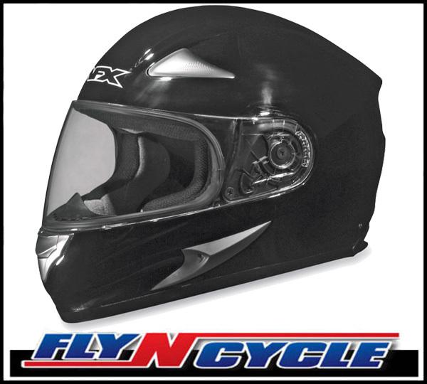 Afx fx-90 solid black 2xl full face motorcycle helmet dot ece