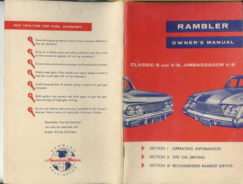 1961 rambler owners manual