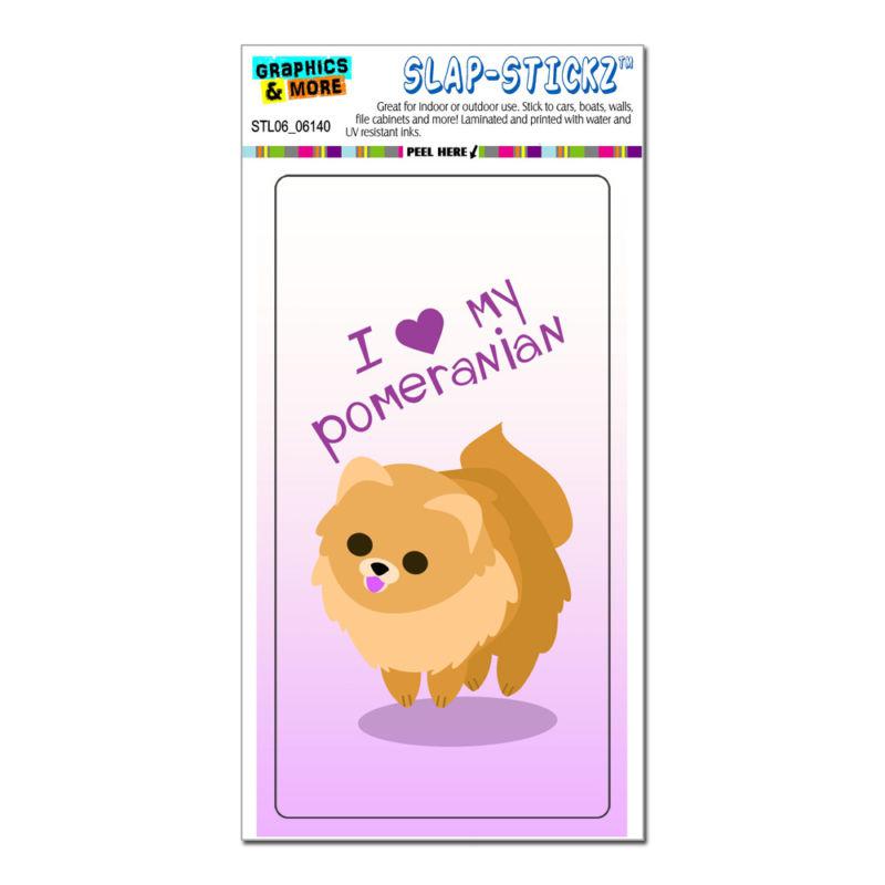 I love heart my pomeranian golden pink - dog pet - slap-stickz™ bumper sticker
