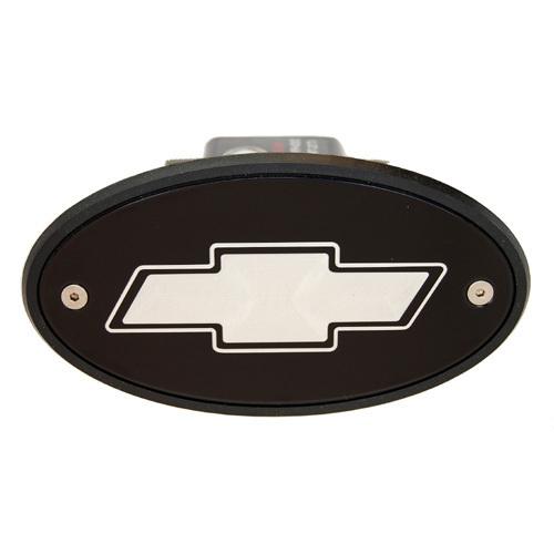 Chevrolet bowtie receiver hitch cover black silver engraving suburban colorado