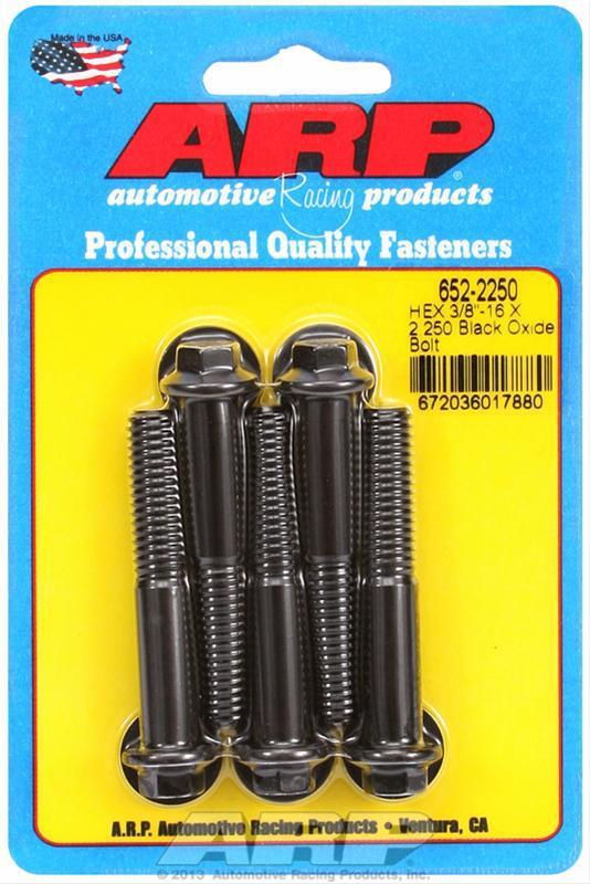 Arp bolts hex head custom 450 black oxide 3/8"-16 rh thread 2.250" uhl set of 5