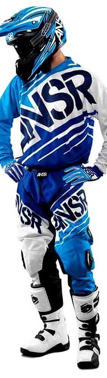 Answer syncron gear set jersey pant gloves blu/wht new 2014 motocross atv 