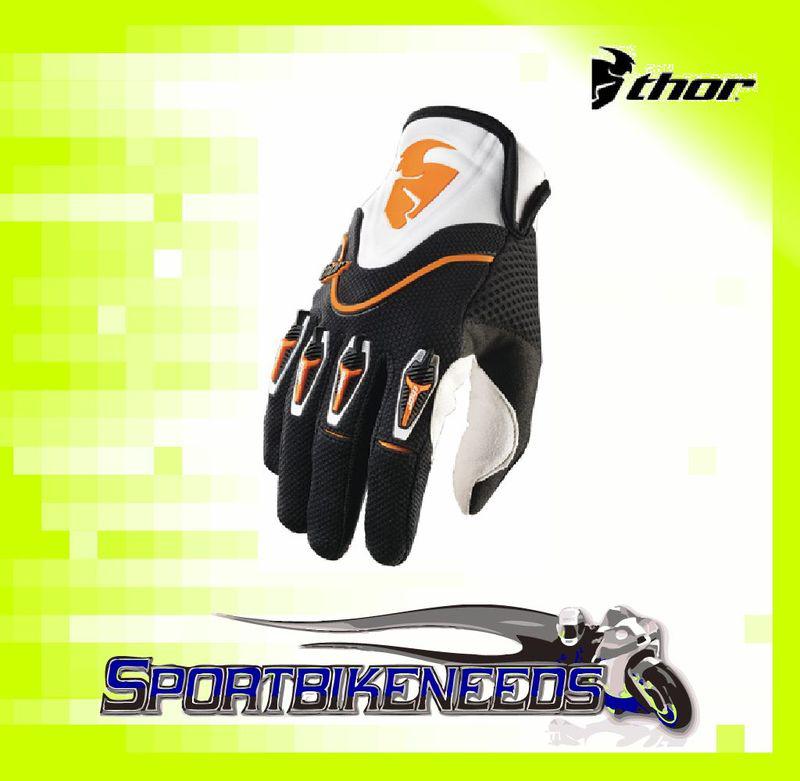 Thor 2012 flow gloves orange black motocross x-small xs