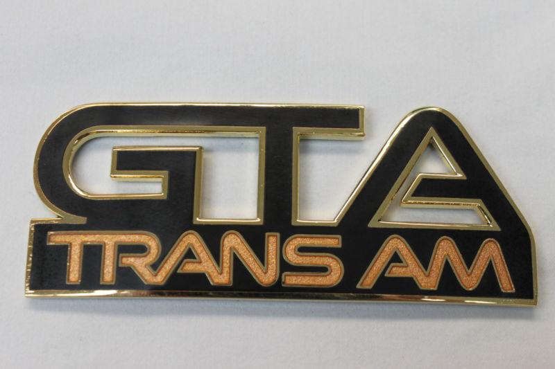 87-92 trans am gta black front fender emblem new