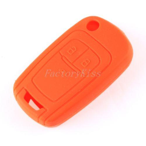 Gau silicone remote key fob cover protective case chevrolet cruze orange