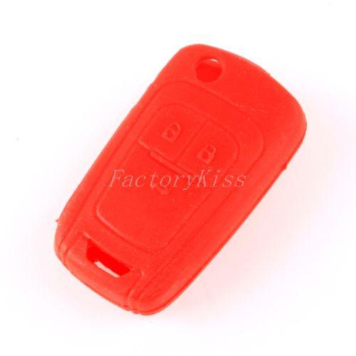 Gau silicone remote key fob cover protective case chevrolet cruze red