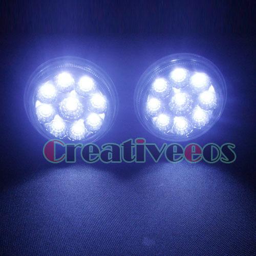 2x 9led high power kit euro round style daytime running driving drl lights lamps