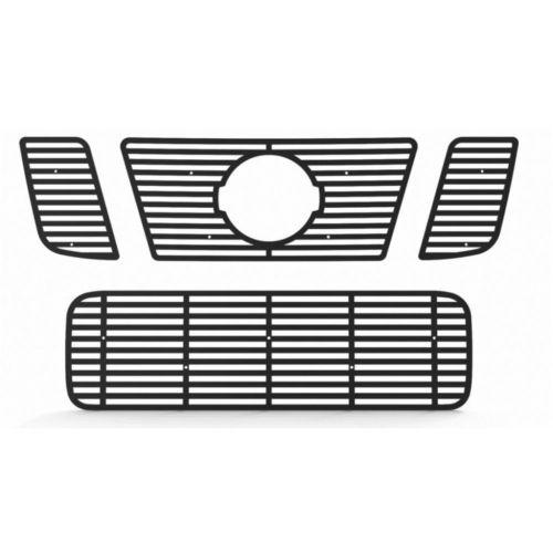 Nissan titan 08-12 black horizontal billet front metal grille trim cover insert