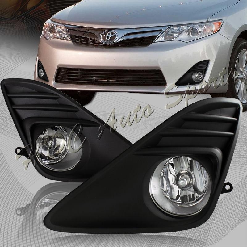 2012-2013 toyota camry chrome housing clear lens driving bumper fog light lamps