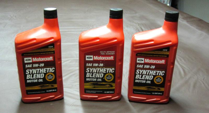 3  quarts motorcraft xo-5w-20-qsp engine oil