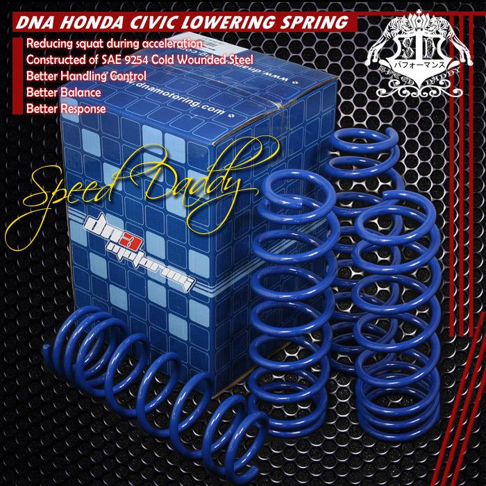 1.75" drop suspension lowering spring springs 92-00 civic/integra/del sol blue