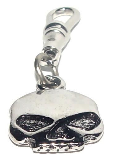 New chrome willie g skull zipper pull  new