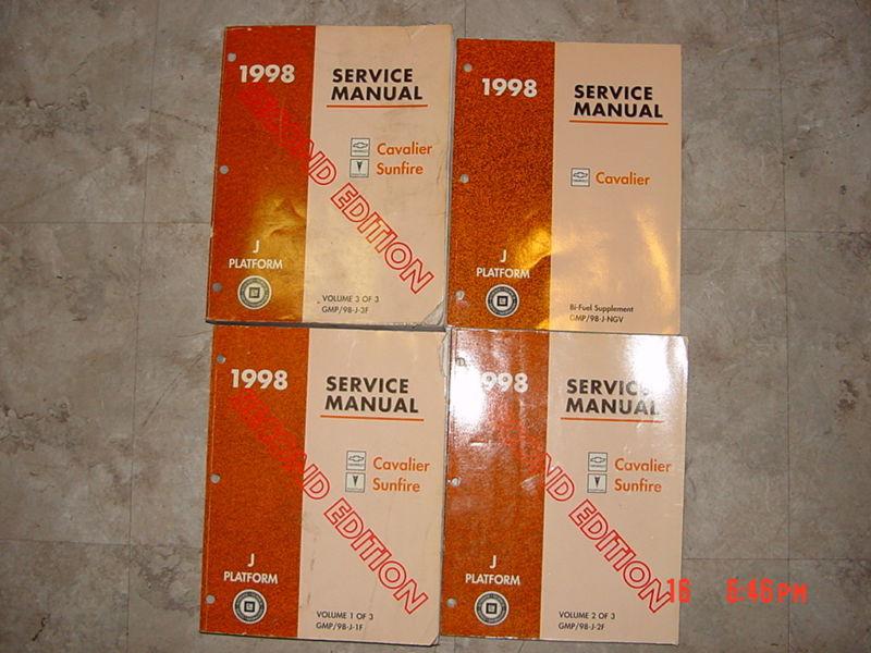 1998 cavalier/sunfire  j-platform service manuals vol 1-3 2nd edition w/suppl