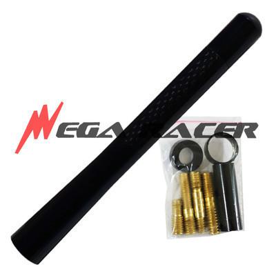 Jeep jdm short black 5in/127mm carbon fiber #c16b oem screw type antenna