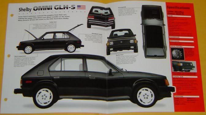 1986 dodge omni shelby glh-s 4 cylinder turbo imp info/specs/photo 15x9