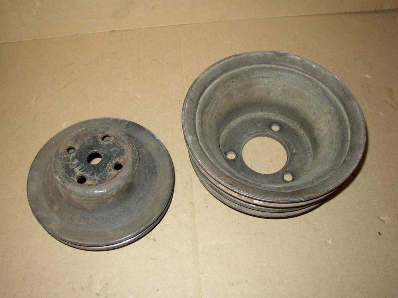 1969 & up big block crank & water pump  pulleys original  gm 