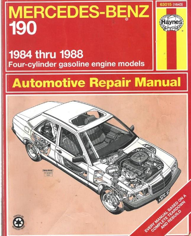 Mercedes coupes/ 1984 - 1988 four-cylinder gas haynes automotive repair manual