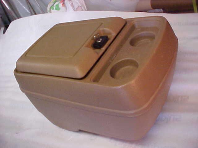 80-91 ford f100 and bronco console box-tan w/key nice.