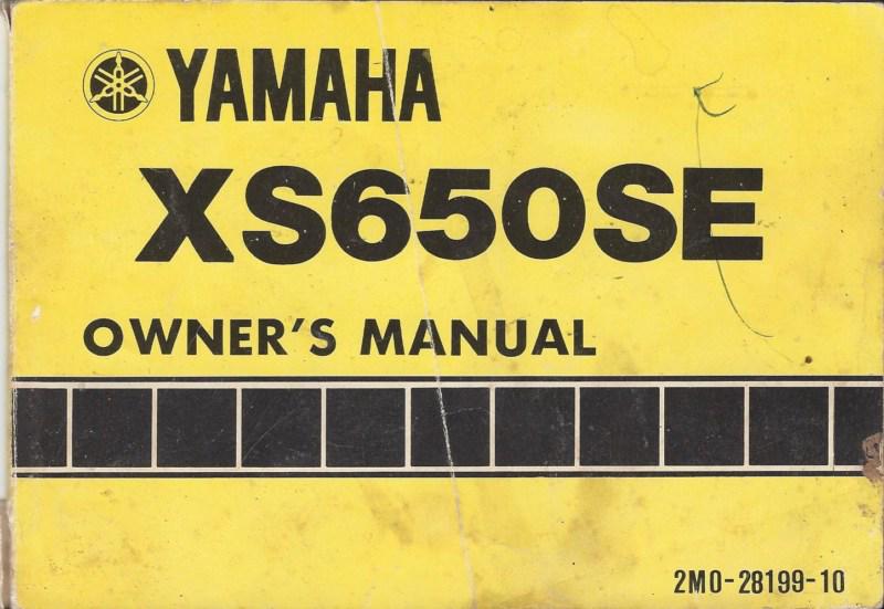 Yamaha xs650se owner's manual