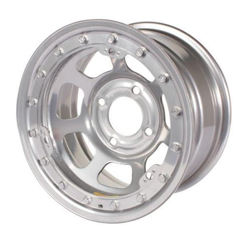 New silver 13" x 7" bassett racing beadlock 4 on 4-1/2" bp wheel, 2" backspace