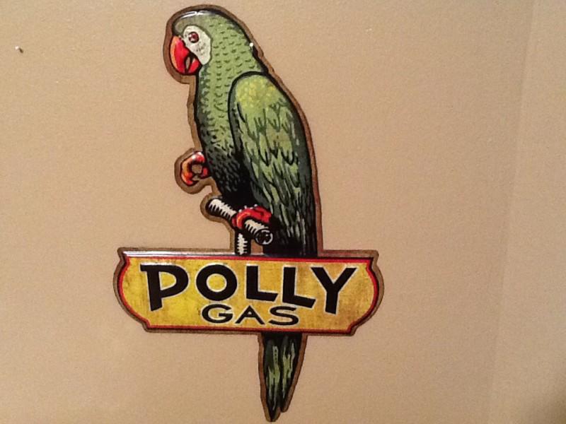 Polly gas & oil metal sign, gas station, garage, man cave, office 