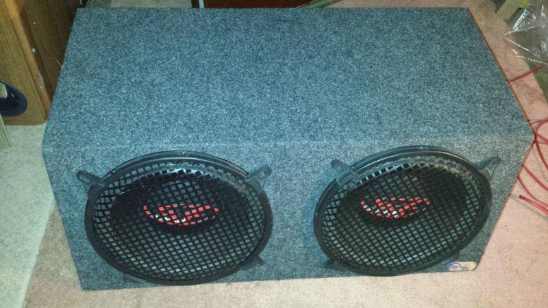 Rockford fosgate punch bass box 12" subwoofers!! grey carpeted, new condition!!