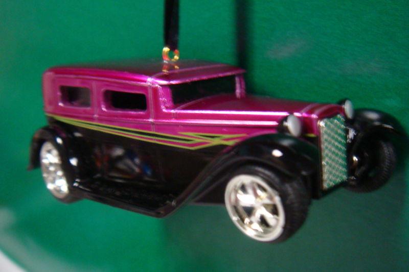 1931 '31 ford model a purple and black christmas tree ornament