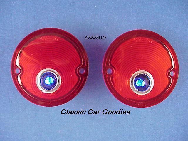 1958-1959 chevy truck tail light lens (2) blue dots