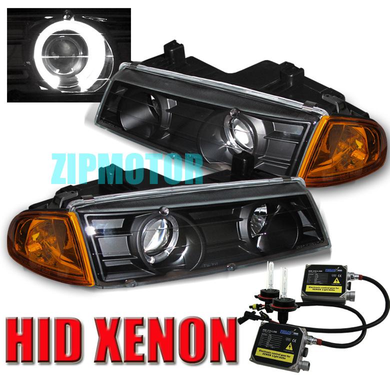 92-96 honda prelude projector head light+corner+hid blk