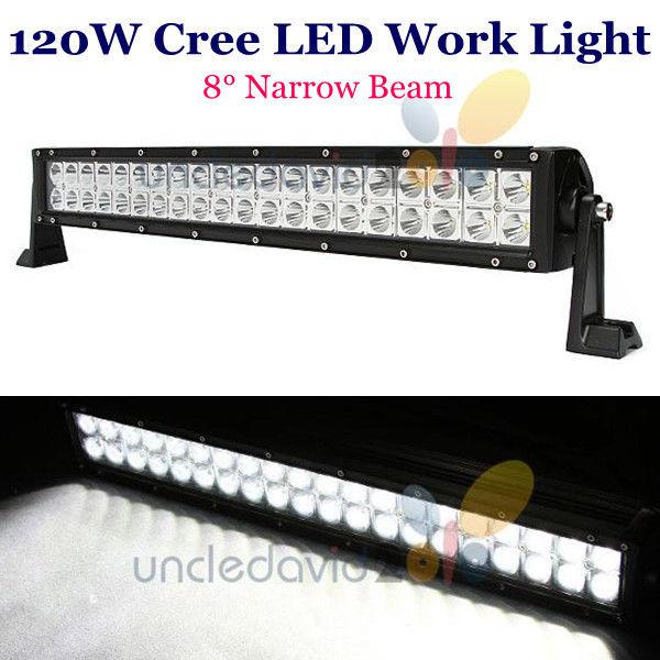 120w 40 cree led work light bar narrow spot beam head lamp 4x4 offroad suv jeep