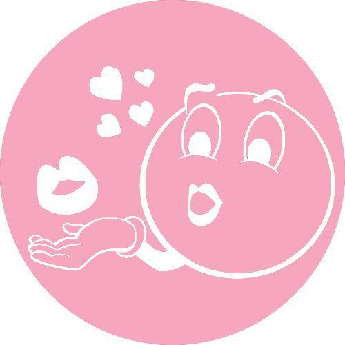 Emoticon kisses vinyl decal for auto or home
