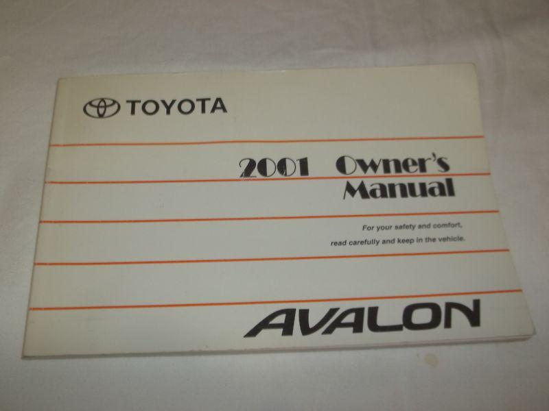 2001 toyota avalon owner's manual. / free s/h / oem