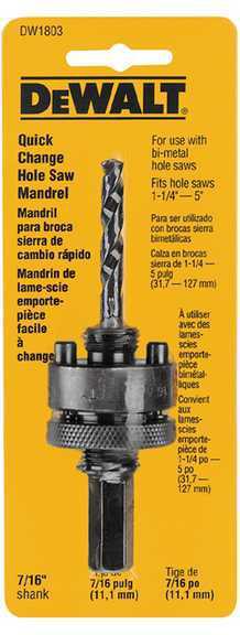 Dewalt tools dew dw1803 - hole saw mandrel