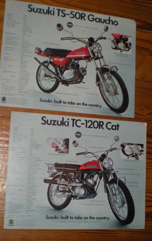 Suzuki 2-original flyers 1970's tc-120r cat & ts-50r gaucho on back