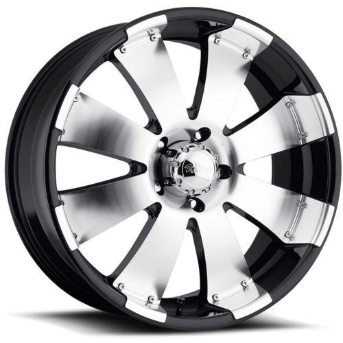 16x8 machined black ultra mako wheels 6x4.5 +25 suzuki equator