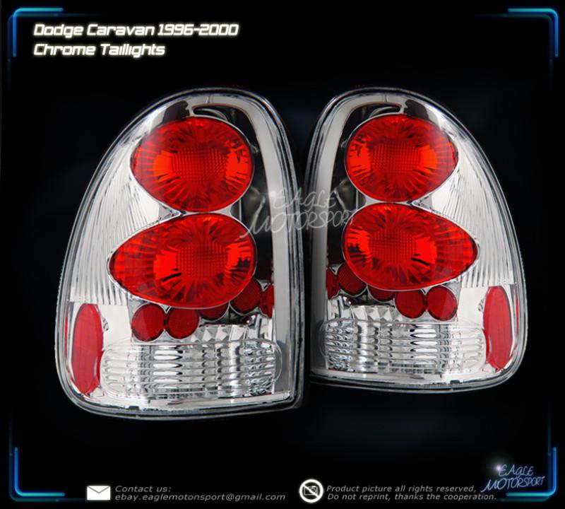 1996-2000 dodge caravan red clear tail lights driver passenger rear lamps